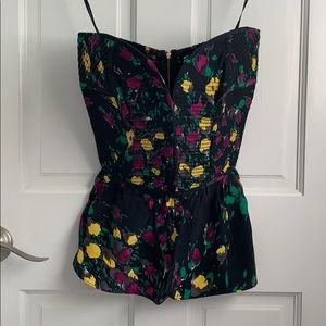 Parker silk floral corset top